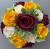 Artificial Flower pot with burgundy yellow/green roses