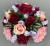 Artificial Flower grave pot with burgundy roses pink peonies