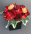 Poseur Table Decor With Artificial Autumn Red Flowers