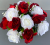 Cemetery pot with artificial Red and White roses