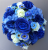 Pot for memorial vase with artificial blue roses
