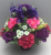 Pot for memorial vase with purple roses pink carnations