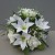 Centerpiece for wedding table with artificial ivory roses & lilies & gyps