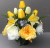 Cemetery pot with white and yellow tulips
