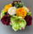 Artificial Flower pot with burgundy yellow/green roses