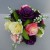 Pot for memorial vase with artificial pink purple yellow roses