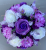 Artificial Flower grave pot with lilac/white roses and purple lilies