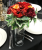 Poseur Table Decor With Artificial Autumn Red Flowers
