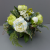 Centerpiece for wedding table with artificial ivory roses & green peonies