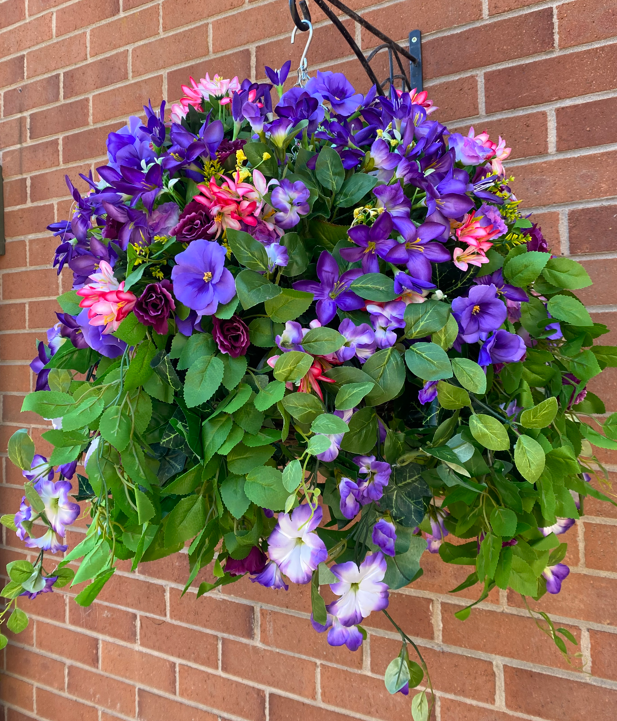 Outdoor artificial hanging basket sales